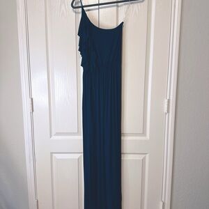 Gilli One Shoulder Navy Blue Maxi Dress Size  Small